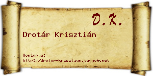 Drotár Krisztián névjegykártya